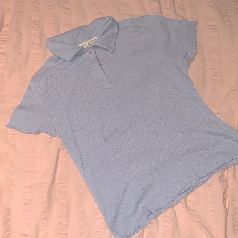 Urban Outfitters Baby Blue Collared Tee